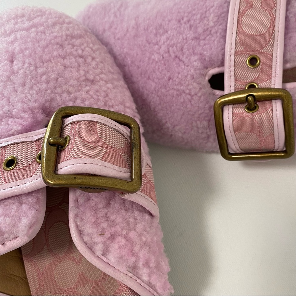 Coach Pink Shearling Slip-On Shoes - Picture 10 of 15